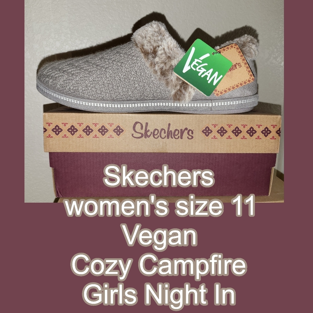 NIB SKECHERS VEGAN COZY CAMPFIRE GIRLS NIGHT IN WOMEN'S SIZE 11